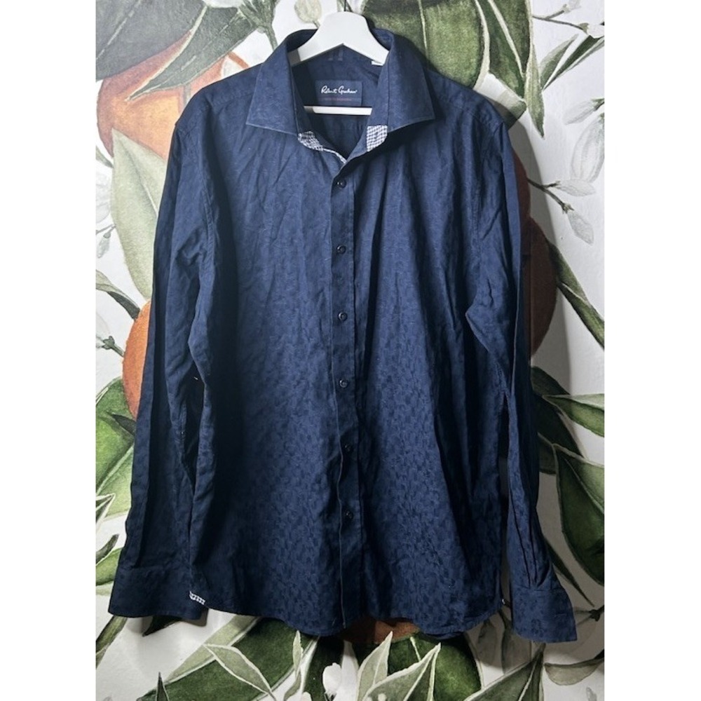 Robert Graham Shirt 2XL Modern Americana Button Up Flip Cuff Tailored Fit Floral